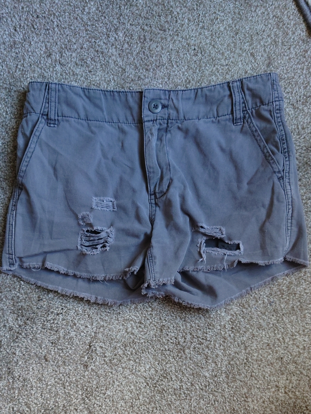 BDG Gray Distressed Denim-Style Jean Shorts